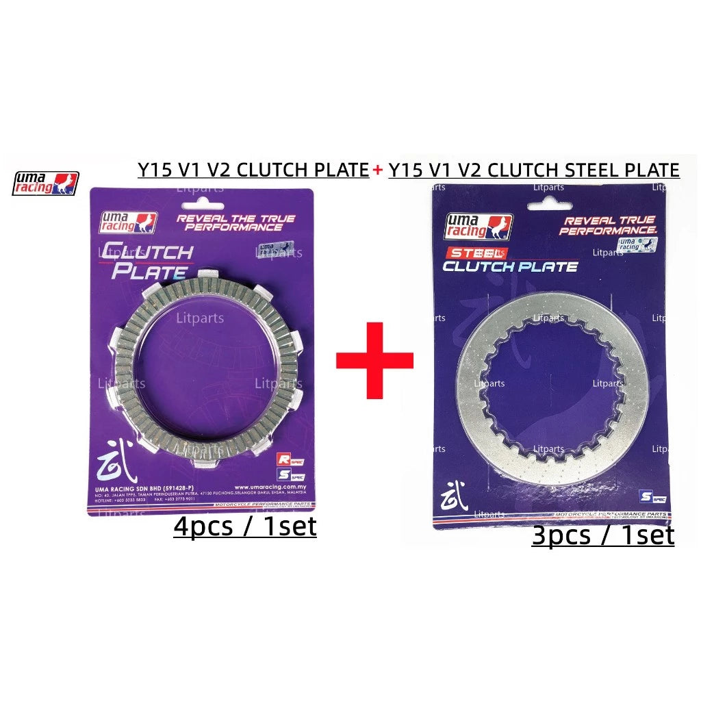 DHC- Uma Racing Clutch Plate Disc Y15 Y15ZR V1 V2 LC135 V8 FI 5S RS150 RSX150 WAVE125 EX5 Y125 Y110SS SRL KRISS Y16 Y16ZR R15 -By Sea Courier Method 🚢📦