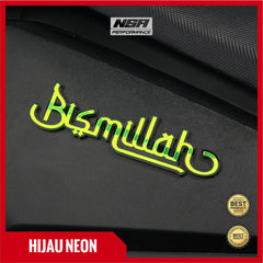 Nsa Emblem Bismillah Embossed Bismillah Sticker 1PCS Motorcycle Accessories BEAT VARIO PCX ADV NMAX Bismillah Writing Embossed Acrylic Bismillah Motorcycle Emblem -By Sea Courier Method 🚢📦