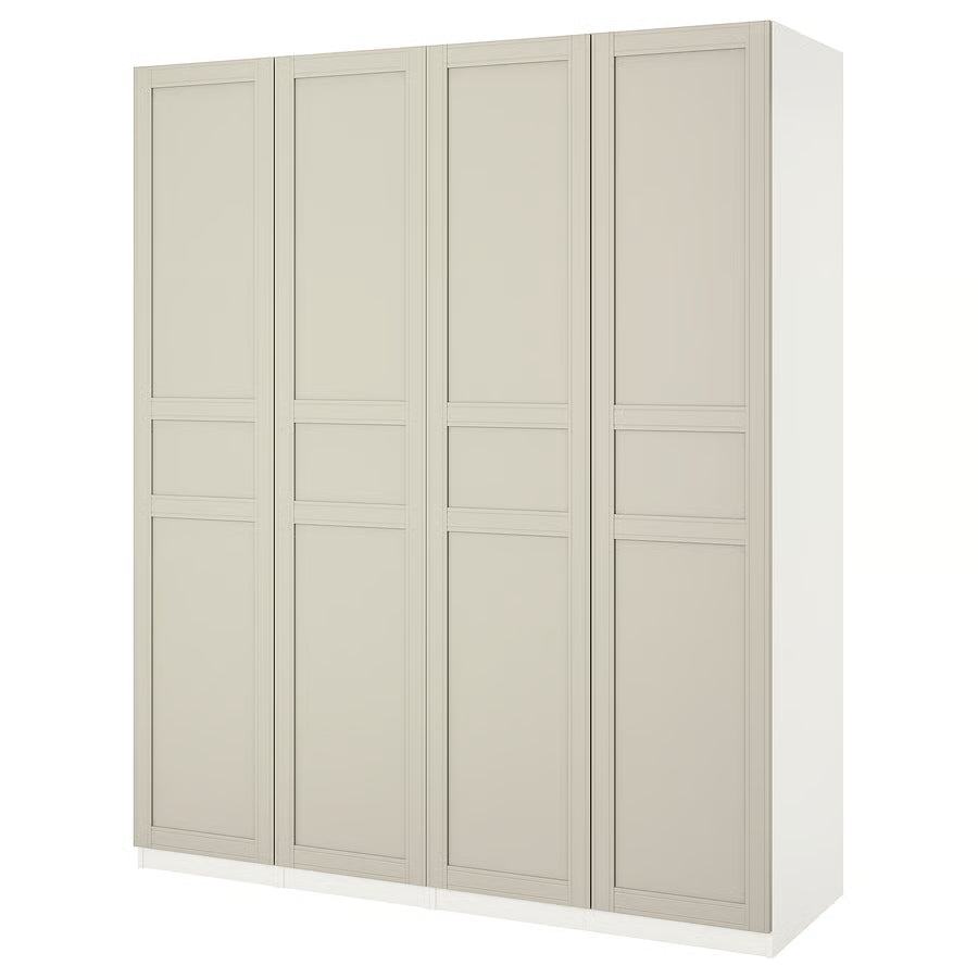 PAX / FLISBERGET Wardrobe, white/light beige, 200x60x236 cm