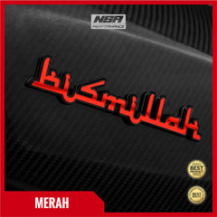 Nsa Emblem Bismillah Embossed Bismillah Sticker 1PCS Motorcycle Accessories BEAT VARIO PCX ADV NMAX Bismillah Writing Embossed Acrylic Bismillah Motorcycle Emblem -By Sea Courier Method 🚢📦