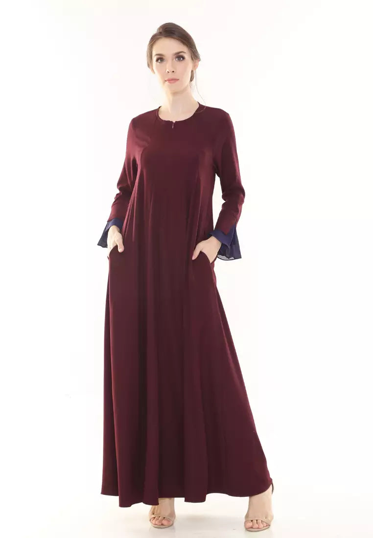 Florida Abaya Modern in Dark Maroon