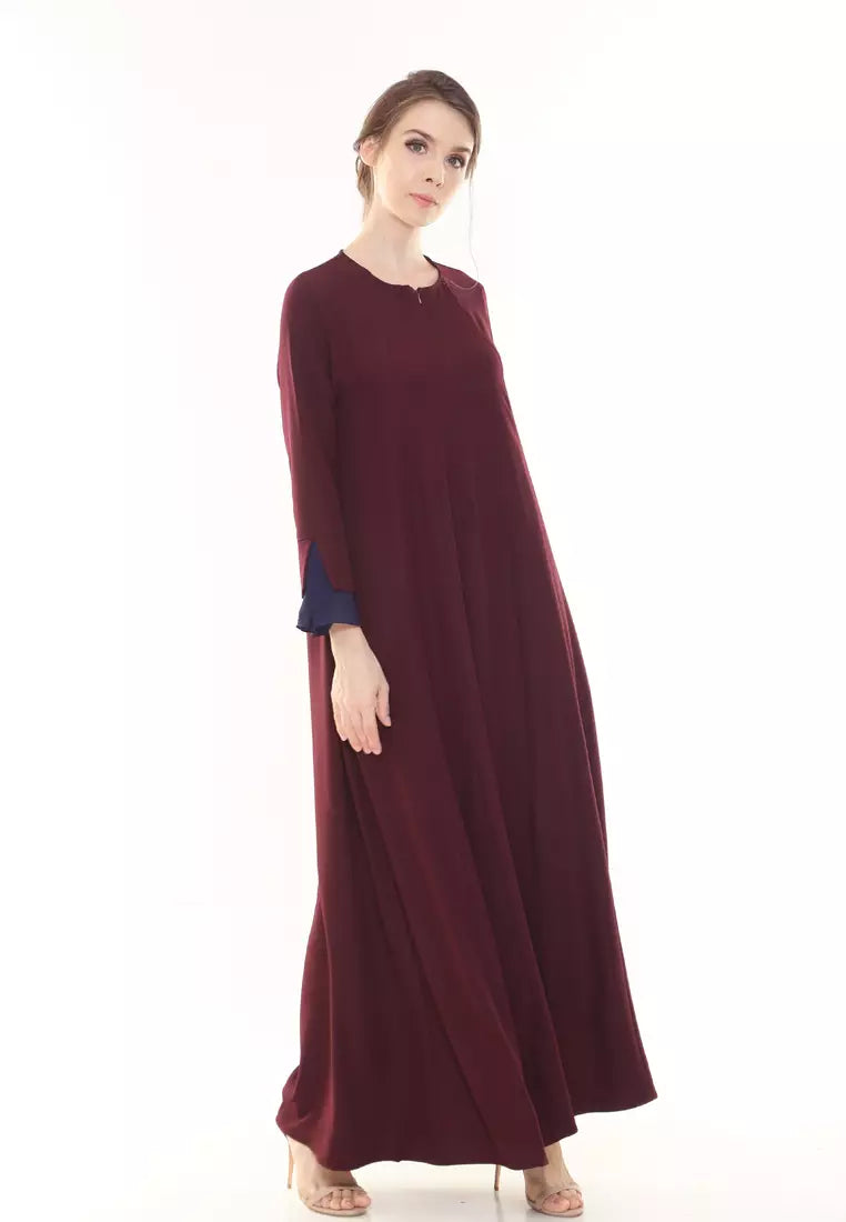 Florida Abaya Modern in Dark Maroon