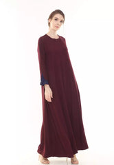 Florida Abaya Modern in Dark Maroon