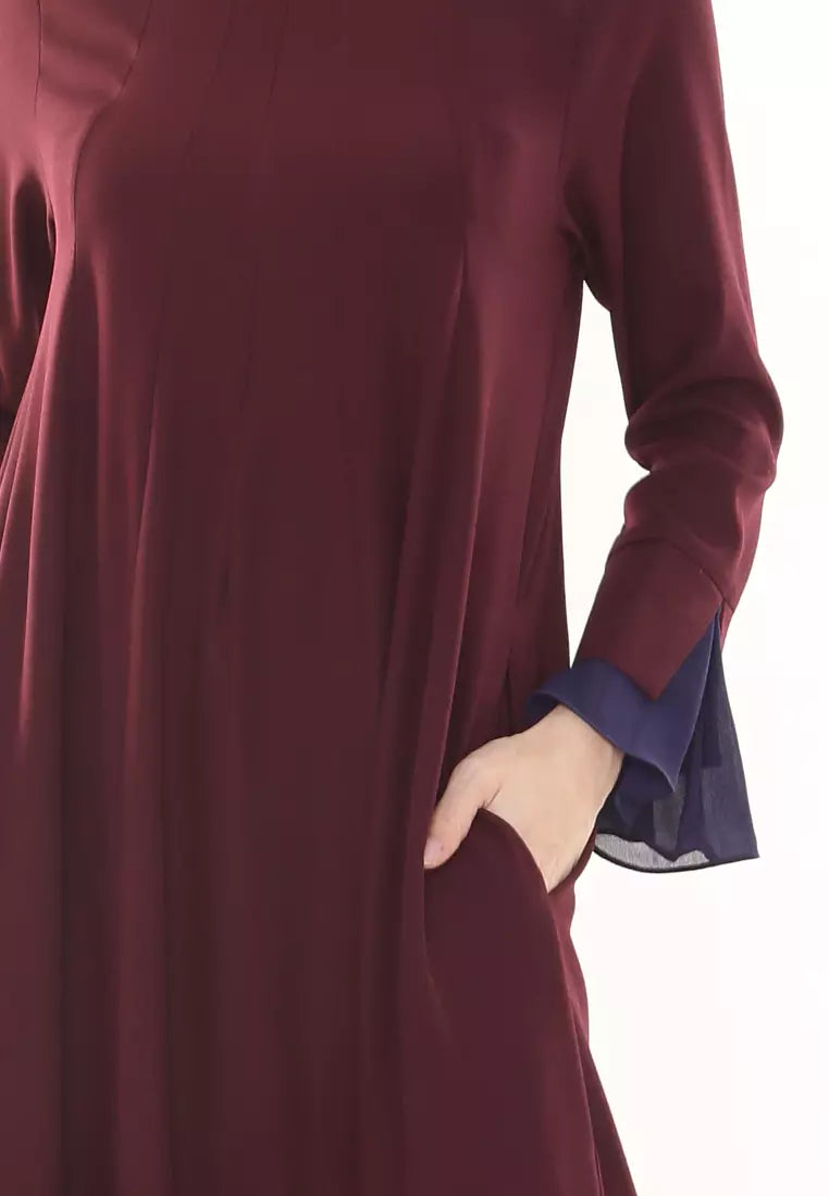 Florida Abaya Modern in Dark Maroon