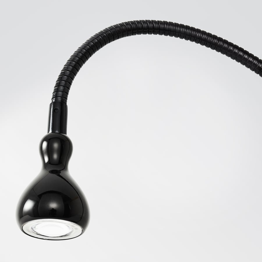 JANSJÖ LED USB lamp, black, 38 cm