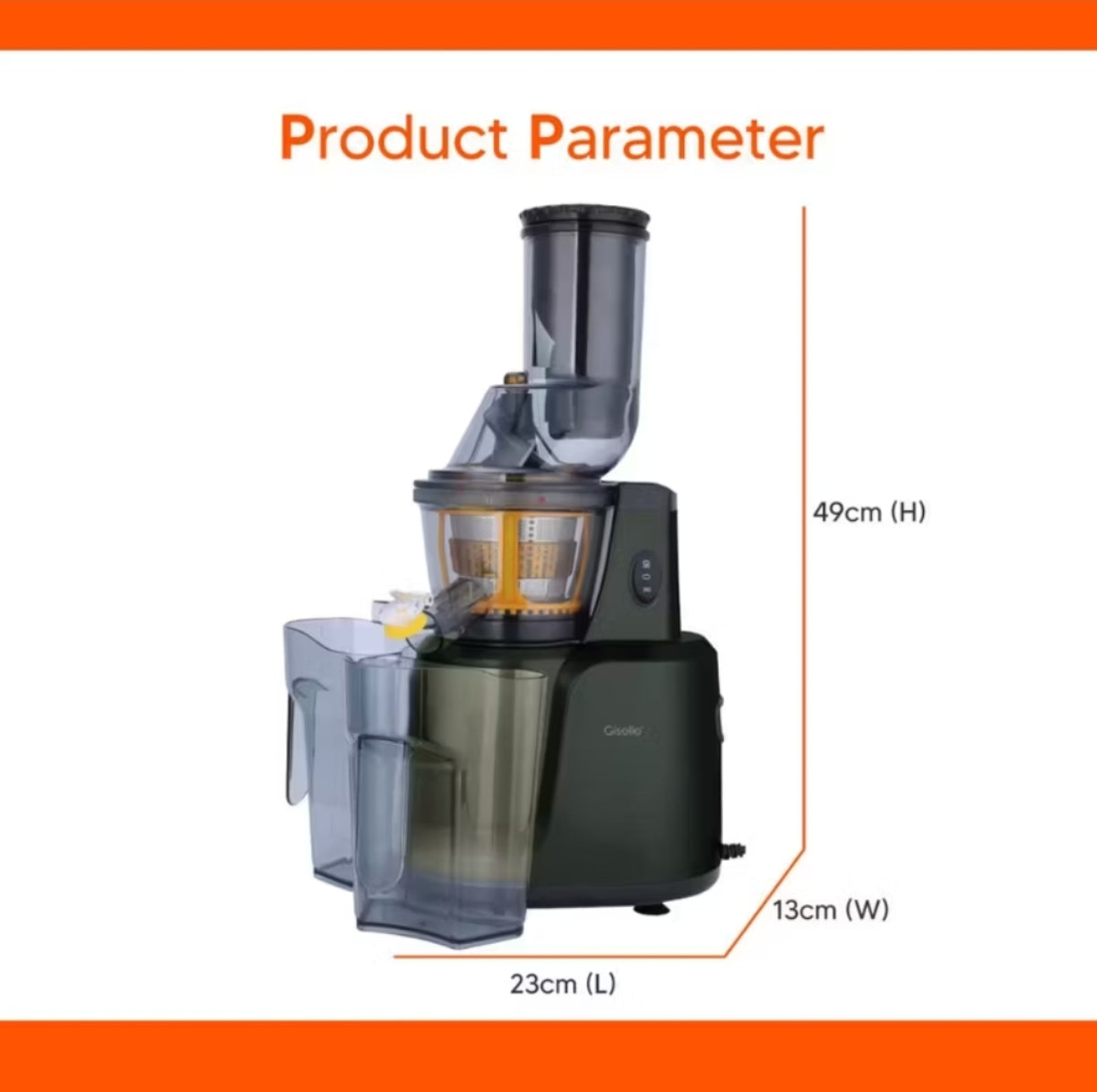 Giselle 3-in-1 Cold Press Slow Juicer - By Sea Courier Delivery. Special 3 monthly installment payments available for all GISELLE products.