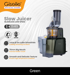 Giselle 3-in-1 Cold Press Slow Juicer - By Sea Courier Delivery. Special 3 monthly installment payments available for all GISELLE products.