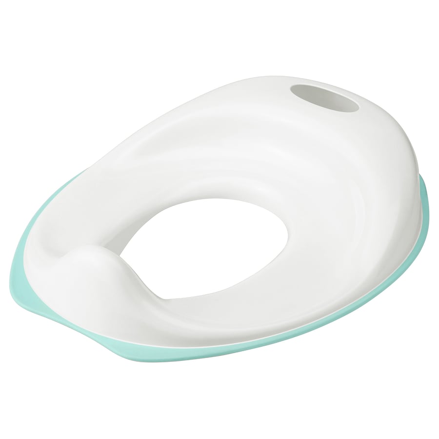 TOSSIG Toilet seat, white/turquoise