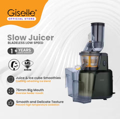 Giselle 3-in-1 Cold Press Slow Juicer - By Sea Courier Delivery. Special 3 monthly installment payments available for all GISELLE products.
