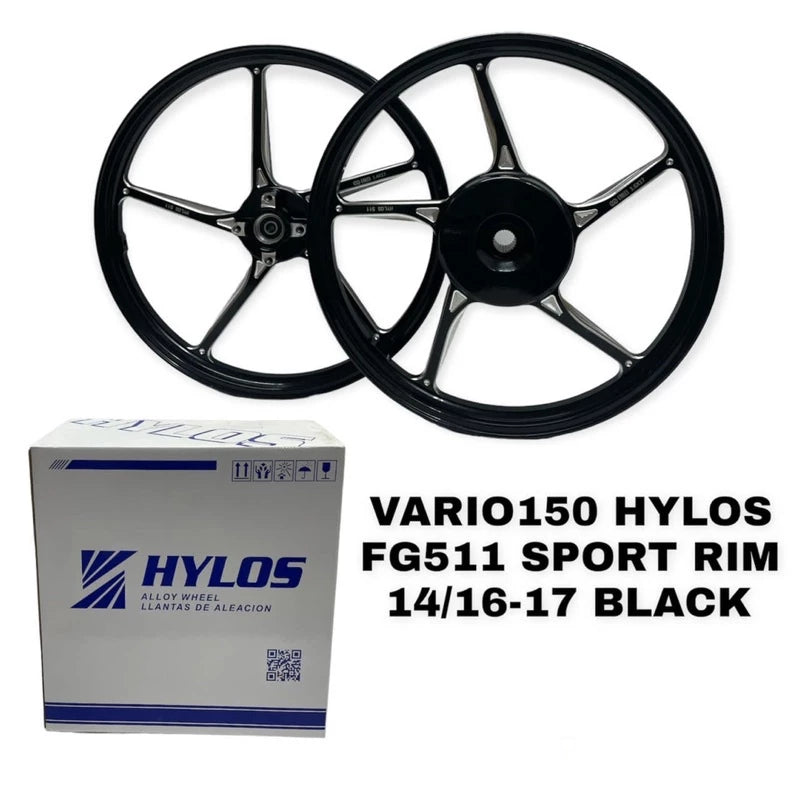 VARIO150 HYLOS FG511 SPORT RIM HITAM KILAT 14/17 INCHES SIAP DISC -By Sea Courier Method 🚢🎁