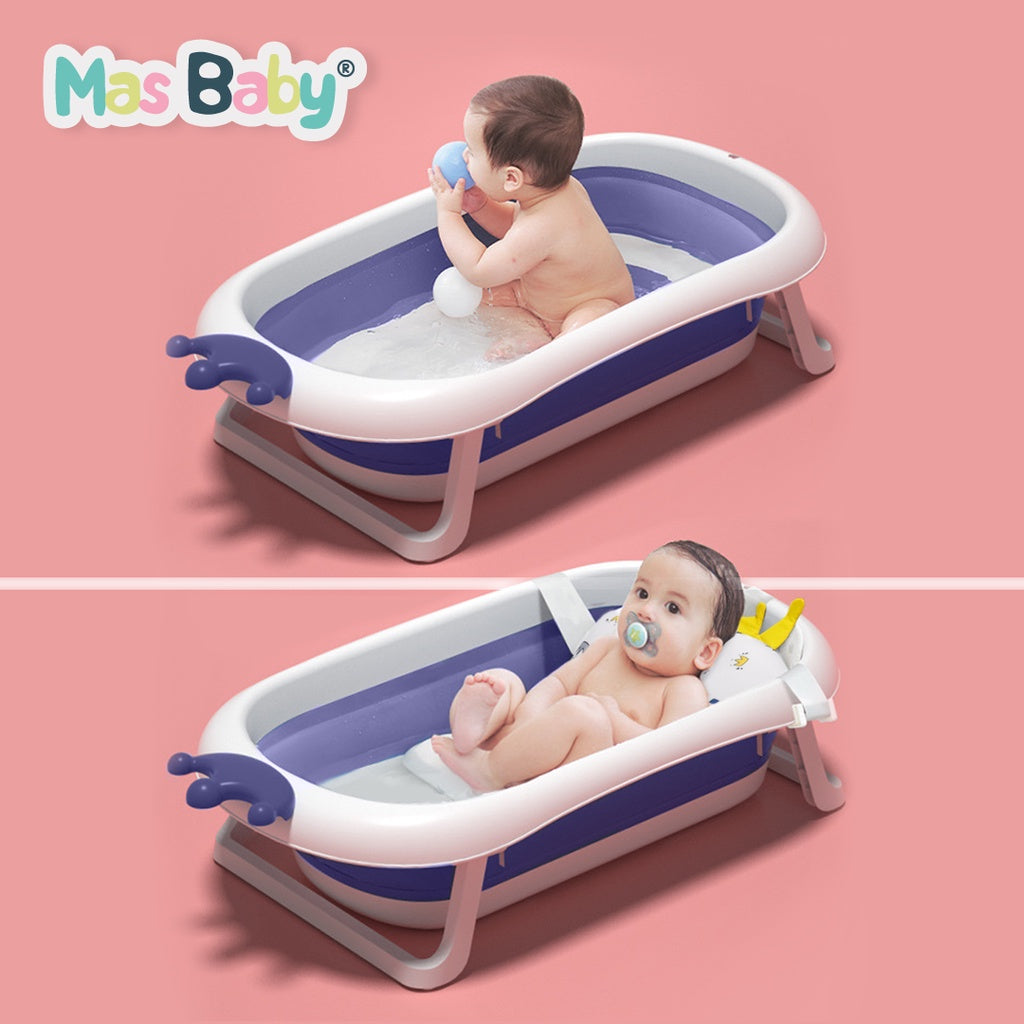 Mas Baby Folding Collapsable Bath Tub Set Shower Besen Tab For Newborn Tempat Mandi Bayi Baldi Lipat Wash Tube -By Sea Courier Mathod🚢