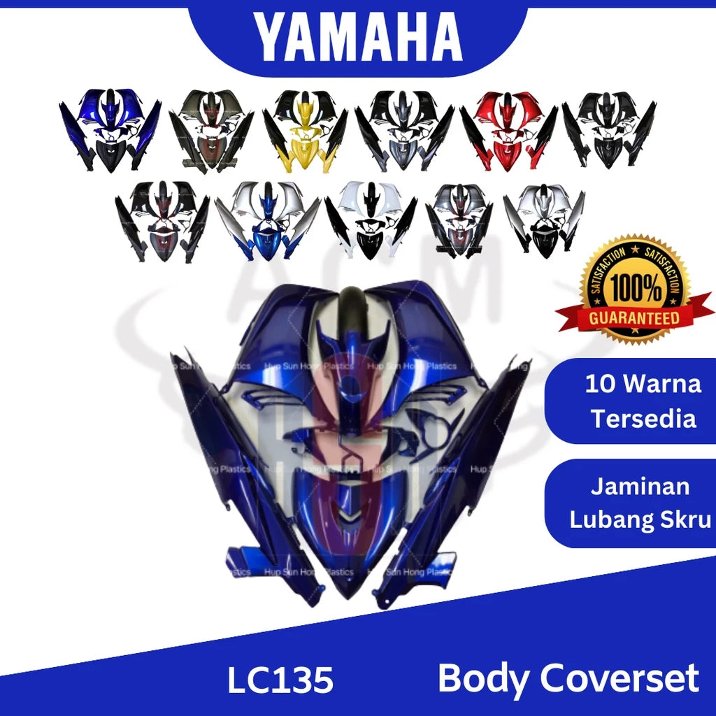 YAMAHA 135LC V2 V3 V4 V5 V6 Clutch 5s LC Full Body Cover Set Coverset Bodyset Kaver LCV2 LCV3 LCV4 LC135 -By Sea Courier Method 🚢📦
