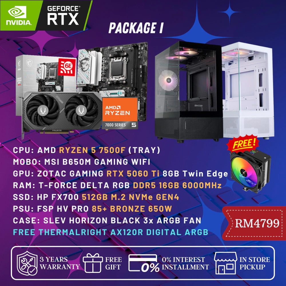 (READY STOCK) GAMING PC PACKAGE RTX 5060 Ti / INTEL / RYZEN CUSTOM BUILD HIGH PERFORMANCE -By Sea Courier Method 🚢📦
