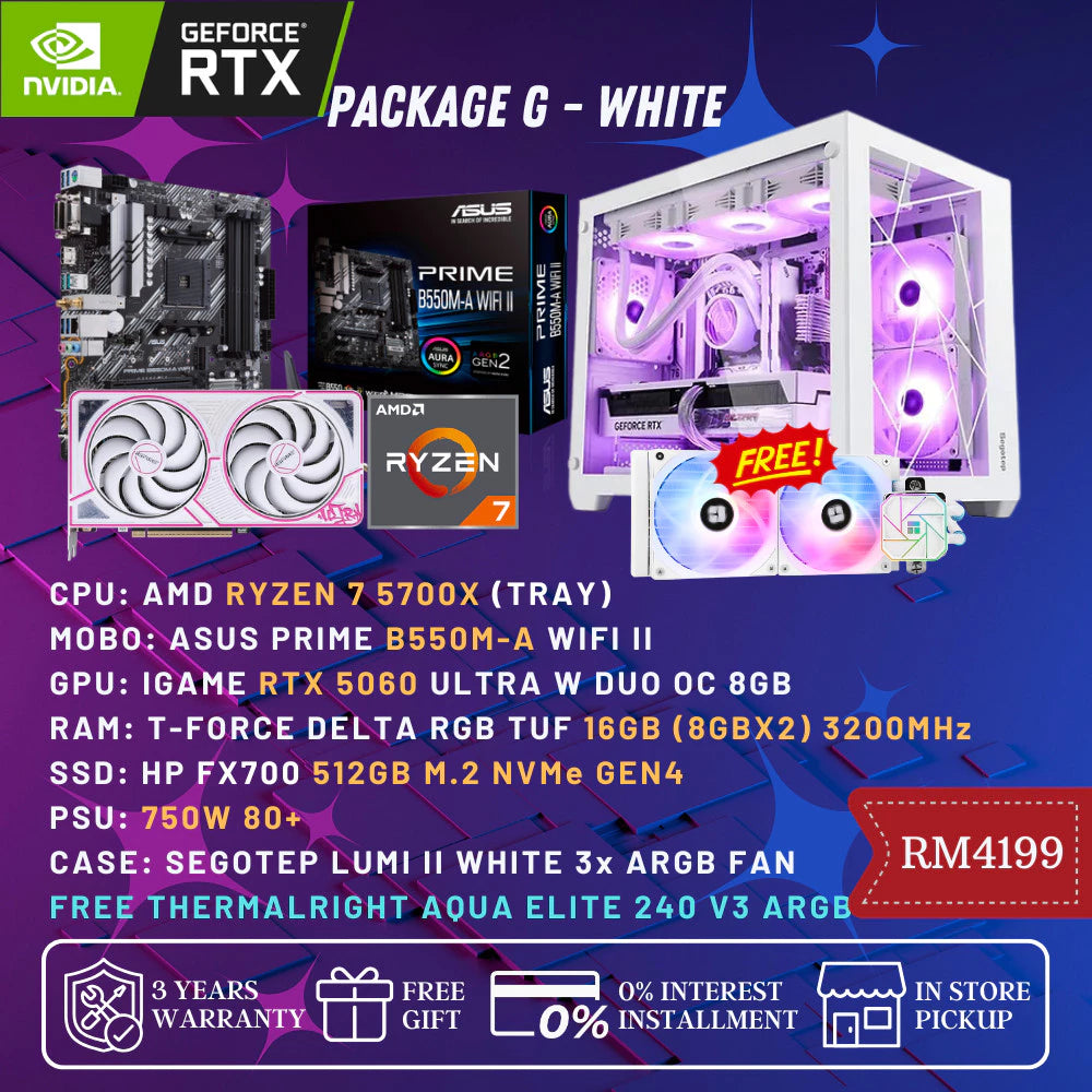 (READY STOCK) GAMING PC PACKAGE RTX 5060 Ti / INTEL / RYZEN CUSTOM BUILD HIGH PERFORMANCE -By Sea Courier Method 🚢📦