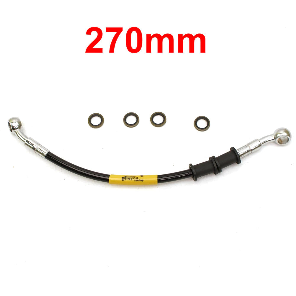 DHC- AN3 Motorcycle Braided Brake Hose Line Steel Brake Cable Hydraulic Clutch Banjo Oil Pipe Line for Universal Dirt Bike Racing ATV -By Sea Courier Method 🚢📦