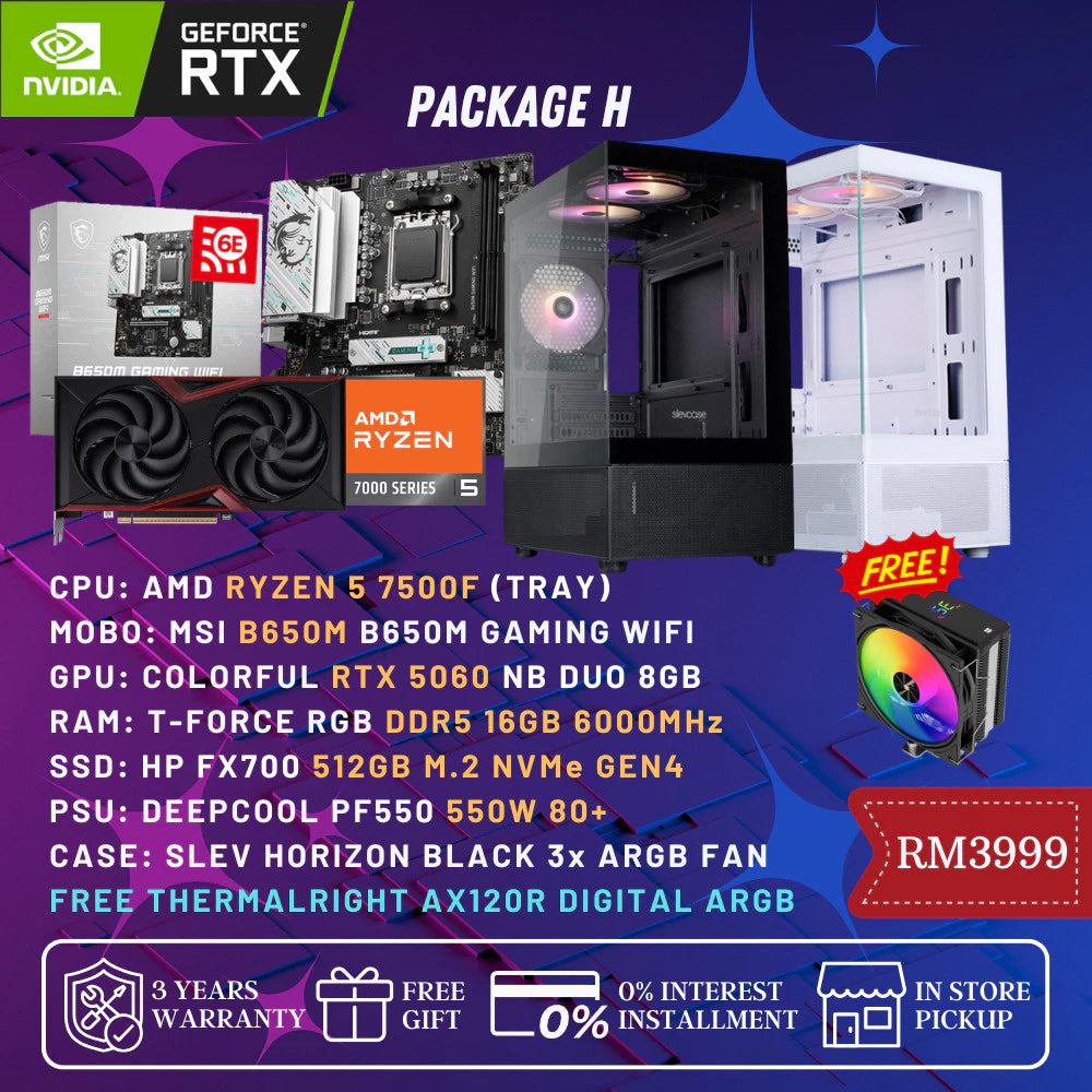 (READY STOCK) GAMING PC PACKAGE RTX 5060 Ti / INTEL / RYZEN CUSTOM BUILD HIGH PERFORMANCE -By Sea Courier Method 🚢📦