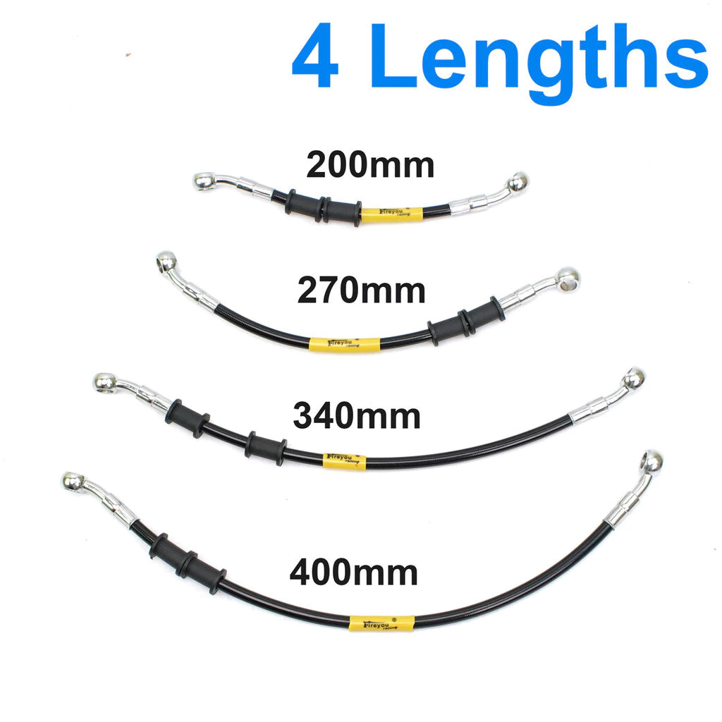DHC- AN3 Motorcycle Braided Brake Hose Line Steel Brake Cable Hydraulic Clutch Banjo Oil Pipe Line for Universal Dirt Bike Racing ATV -By Sea Courier Method 🚢📦
