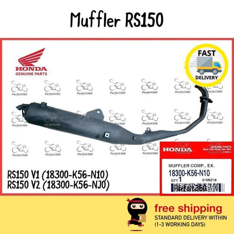 18300-K56 HONDA RS150 V1 V2 Muffler Pipe / Exhaust / Ekzos 100% ORIGINAL -By Sea Courier Method