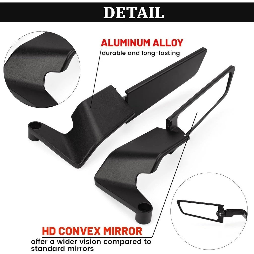 Large Size Side Mirror Winglet Y15 Y16 Ex5 LC135 RS150 NVX R15 R25 Rsx Wave Aluminum Modified Motorcycle Winglet Mirror Adjustable Cermin Kepak -By Sea Courier Method 🚢📦