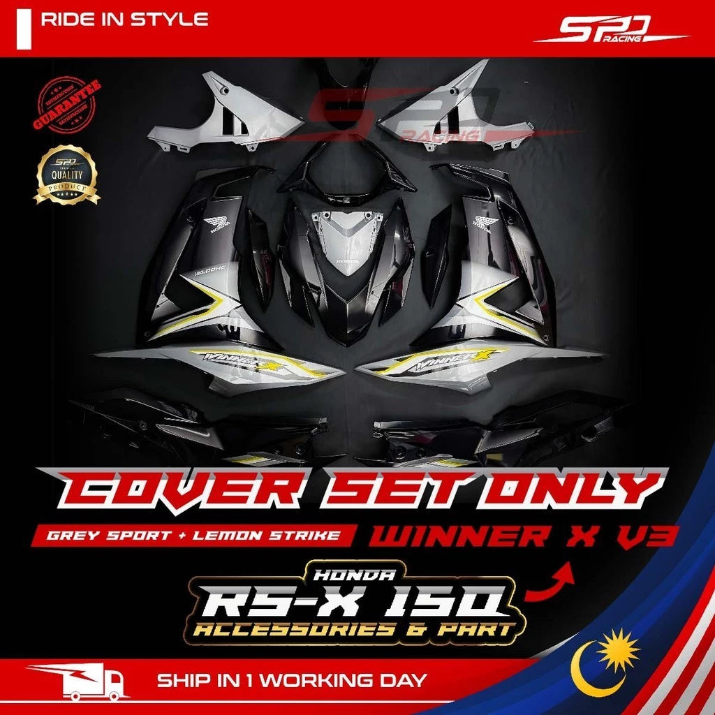 Cover Set Winner X V3 Convert Set I Grey Sport + Lemon Strike I Included Inner Set I ORIGINAL HONDA PNP For RS-X 150 By Sea Courier Method 🚢📦