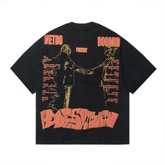 Kkontener METRO BOOMIN "HEROES & VILLAINS" OVERSIZE TSHIRT BLACK -By Sea Courier Method 🚢🎁