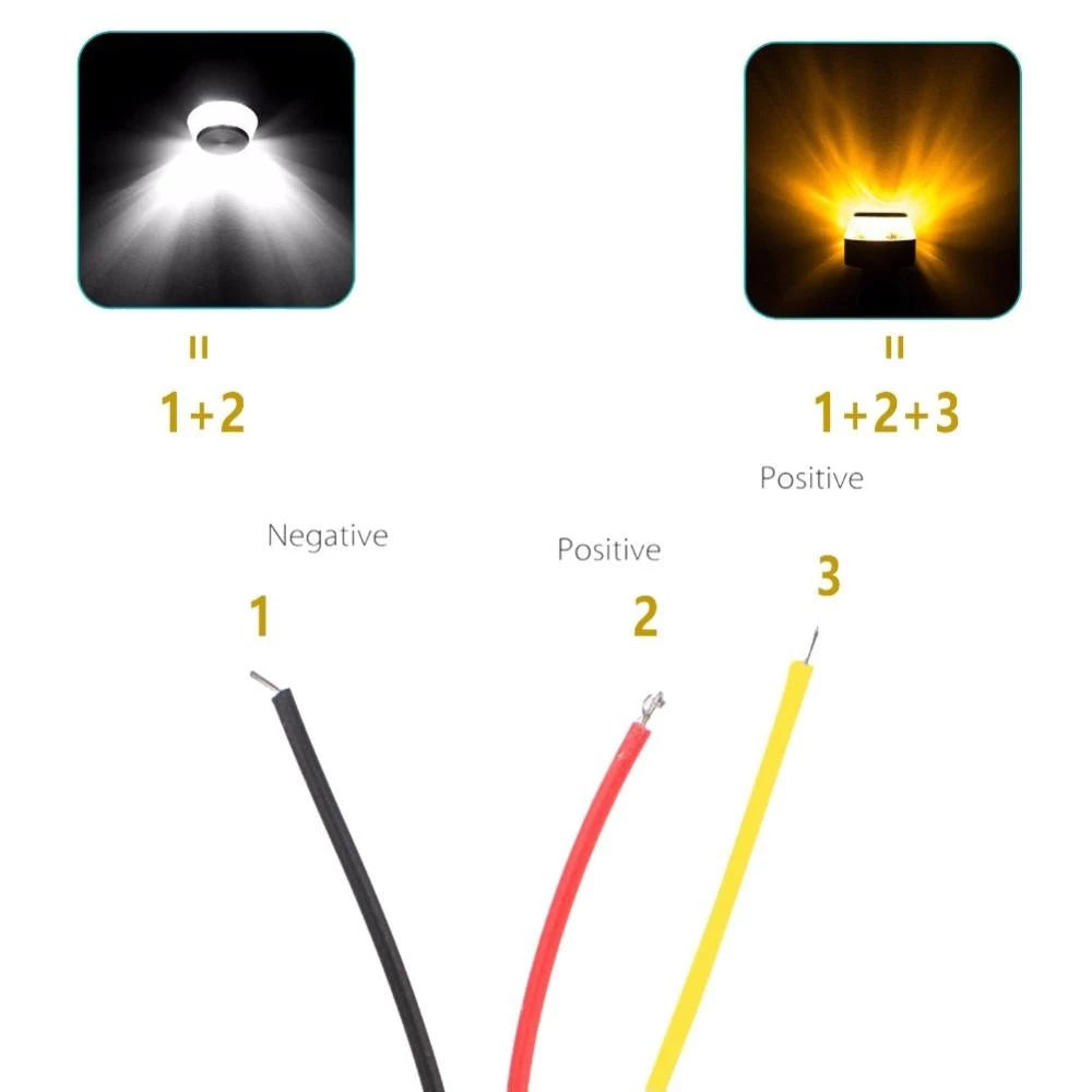1Pcs Motorcycle Turn Signal LED Light Indicator Blinker Handle Bar End Handlebar White Yellow A1J9 -By Sea Courier Method 🚢📦