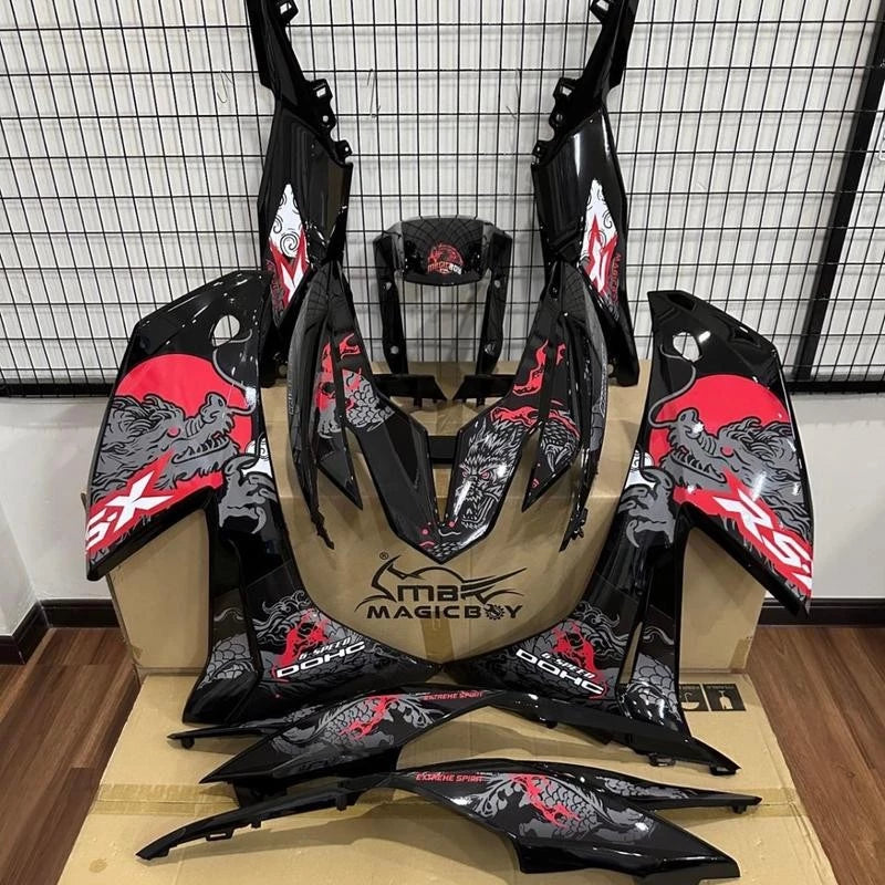 DHC- JL Coverset MagicBoy Dragon Naga Hitam LC135 V1 V2 V4 V5 V6 V7 V8 Y15 Y16 naga Choii Dragon Sticker -By Sea Courier Method 🚢📦
