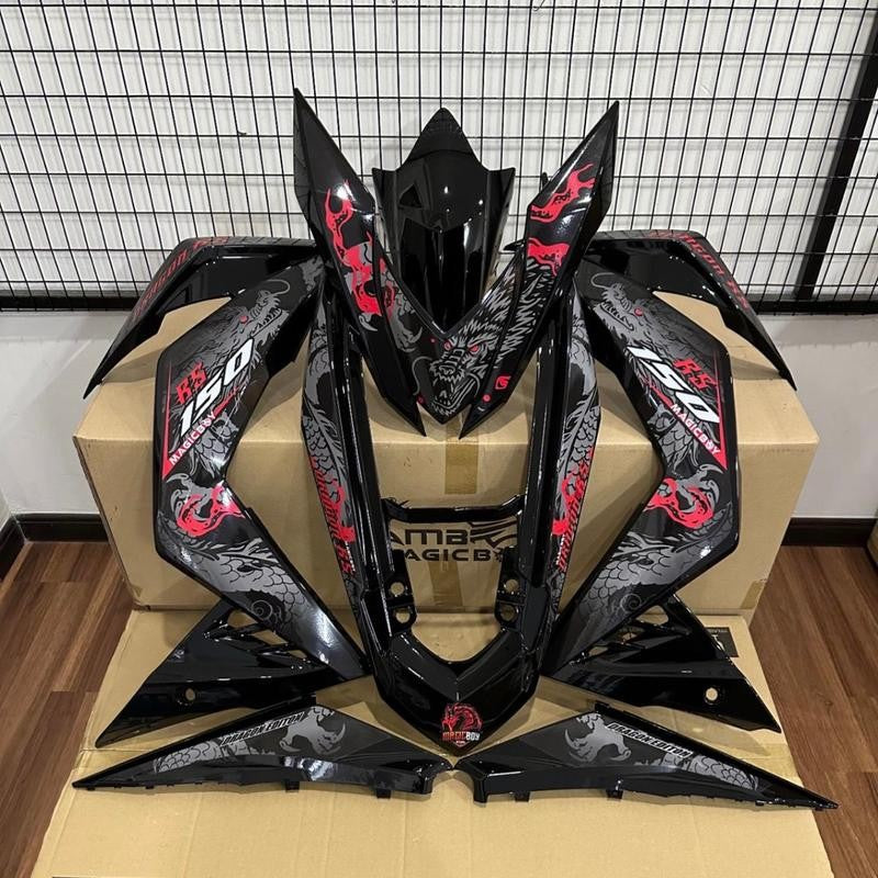 DHC- JL Coverset MagicBoy Dragon Naga Hitam LC135 V1 V2 V4 V5 V6 V7 V8 Y15 Y16 naga Choii Dragon Sticker -By Sea Courier Method 🚢📦