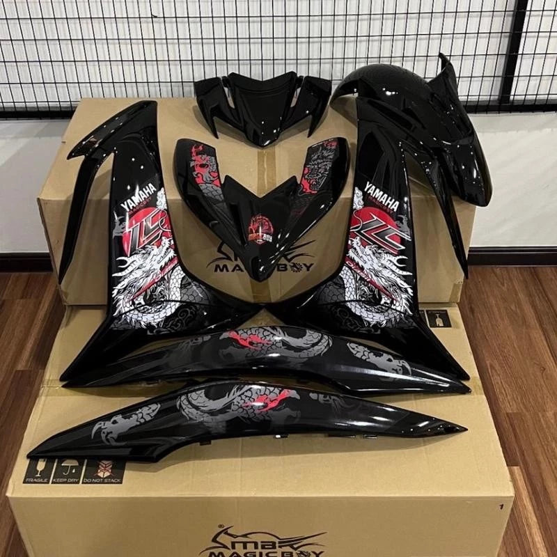 DHC- JL Coverset MagicBoy Dragon Naga Hitam LC135 V1 V2 V4 V5 V6 V7 V8 Y15 Y16 naga Choii Dragon Sticker -By Sea Courier Method 🚢📦