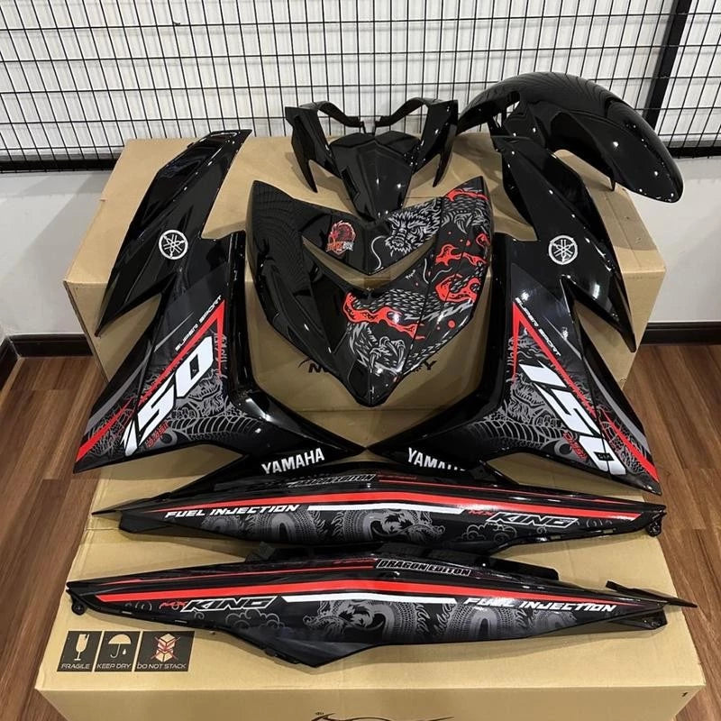 DHC- JL Coverset MagicBoy Dragon Naga Hitam LC135 V1 V2 V4 V5 V6 V7 V8 Y15 Y16 naga Choii Dragon Sticker -By Sea Courier Method 🚢📦