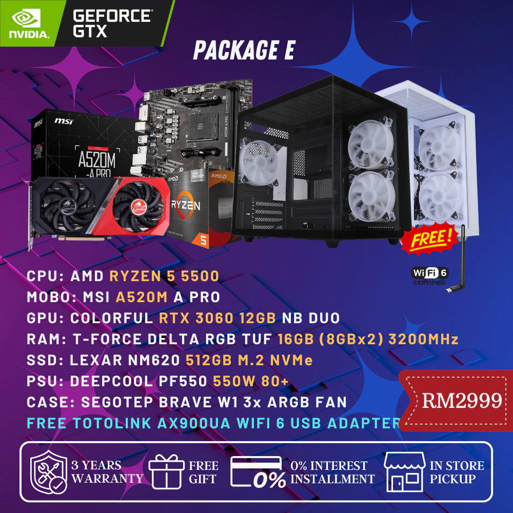 (READY STOCK) GAMING PC PACKAGE RTX 5060 Ti / INTEL / RYZEN CUSTOM BUILD HIGH PERFORMANCE -By Sea Courier Method 🚢📦