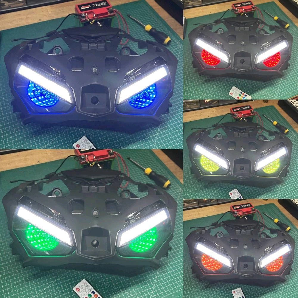 Y16ZR POSITION LAMP MATA GABAN RUNNING LED RGB MODE PILOT LAMP LAMPU DADA Y16ZR WITH CONTROL -By Sea Courier Method 🚢📦