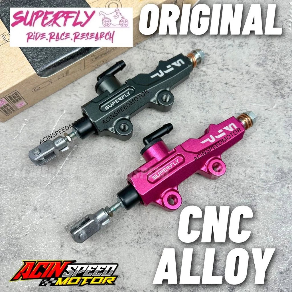 ORIGINAL SUPERFLY REAR BRAKE MASTER PUMP 14MM UNIVERSAL/ Y15 Y16 LC135 LCV8 RS150 RSX/ MASTER PUMP SUPERFLY/ PINK BLACK -By Sea Courier Method 🚢📦