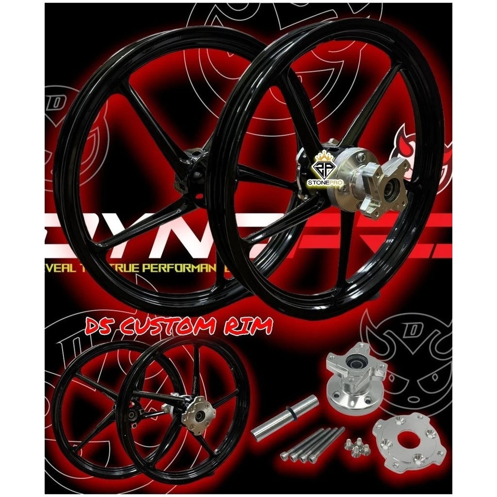 DHC- DYNOPRO D5 SPORT RIM D5 CUSTOM SPORT RIM Y15ZR Y16ZR RS150 RSX150 LC135 LCV8 BRIGHT BLACK -By Sea Courier Method 🚢📦