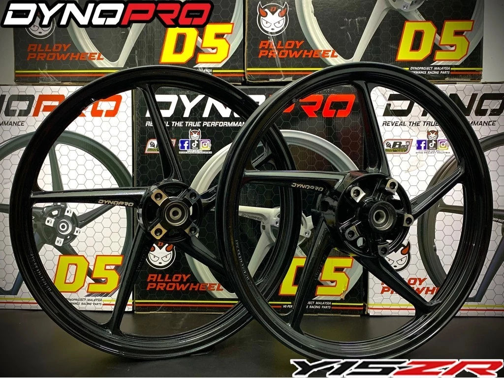 DHC- DYNOPRO D5 SPORT RIM D5 CUSTOM SPORT RIM Y15ZR Y16ZR RS150 RSX150 LC135 LCV8 BRIGHT BLACK -By Sea Courier Method 🚢📦