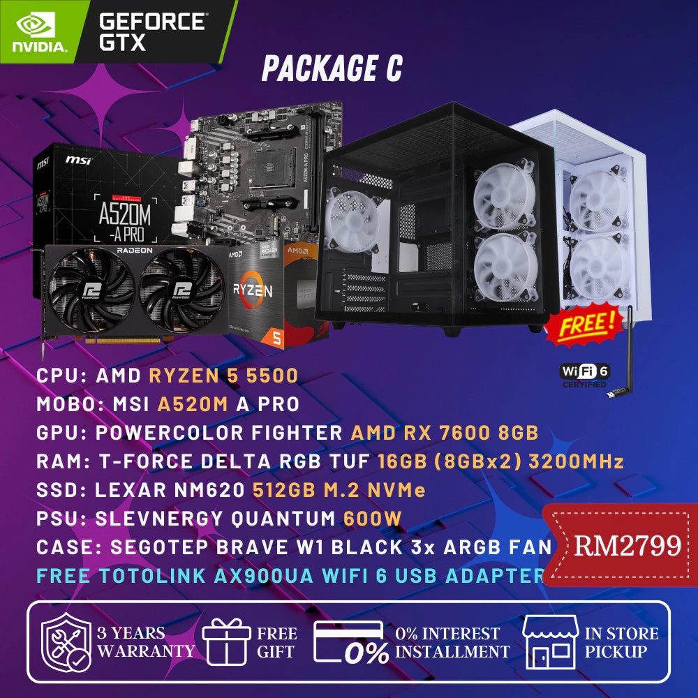 (READY STOCK) GAMING PC PACKAGE RTX 5060 Ti / INTEL / RYZEN CUSTOM BUILD HIGH PERFORMANCE -By Sea Courier Method 🚢📦