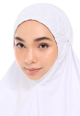 Siti Khadijah Telekung Modish Asanoha In White