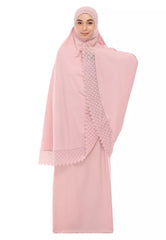 Siti Khadijah Telekung Modish Asanoha In Blush Pink