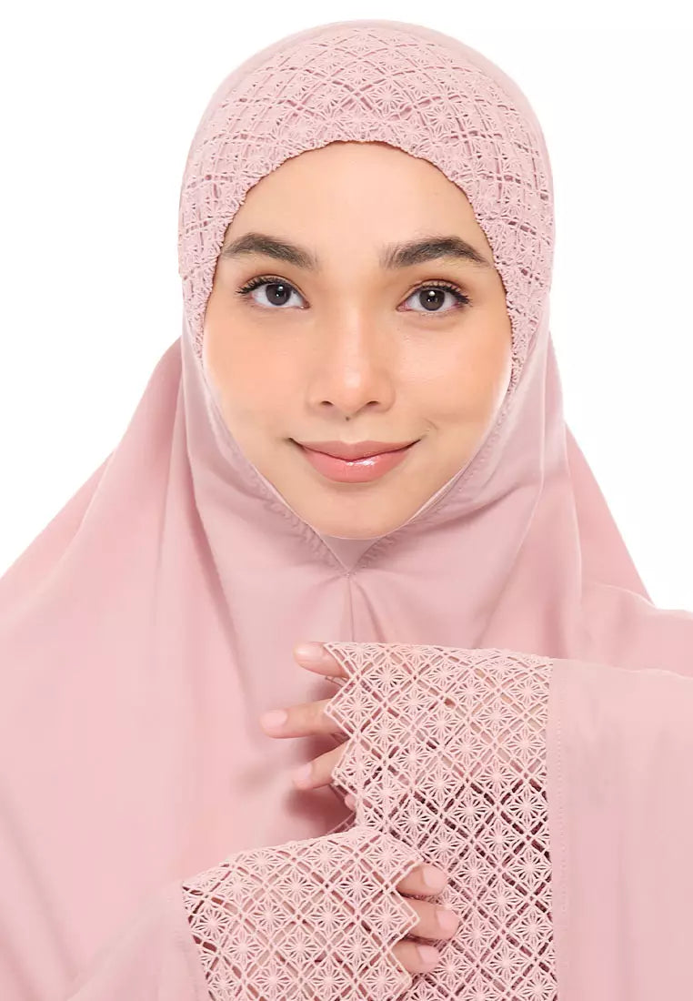 Siti Khadijah Telekung Modish Asanoha In Blush Pink