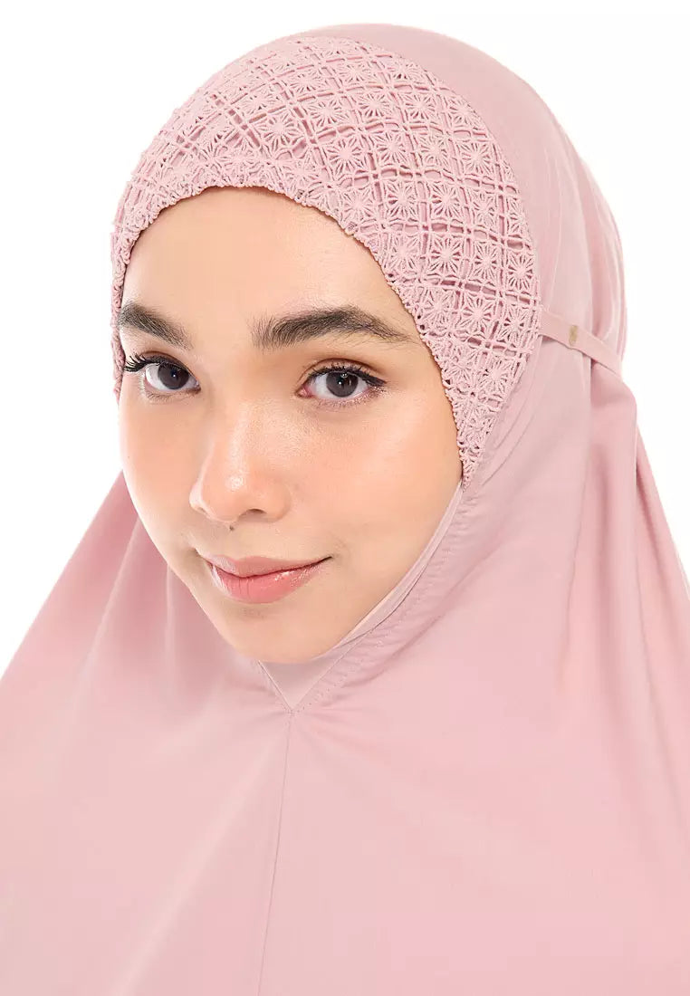 Siti Khadijah Telekung Modish Asanoha In Blush Pink