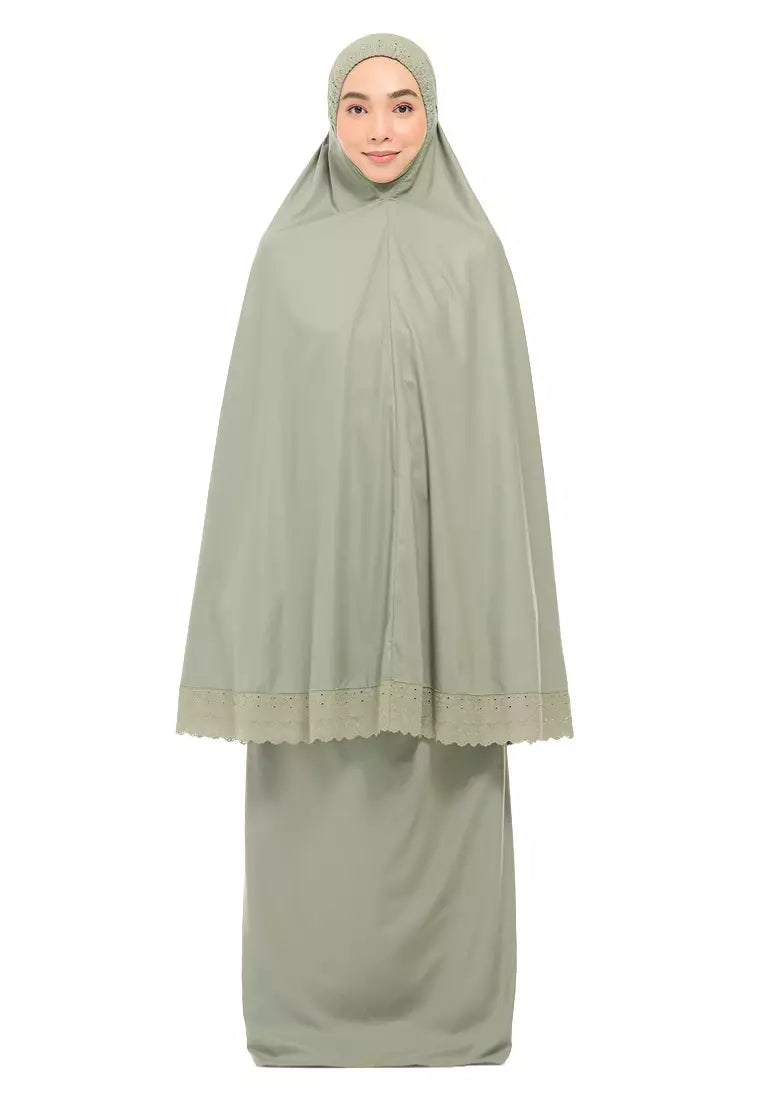 Siti Khadijah telekung Signature Amiely in Ash Green