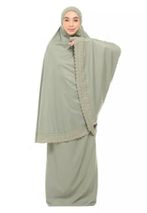 Siti Khadijah telekung Signature Amiely in Ash Green