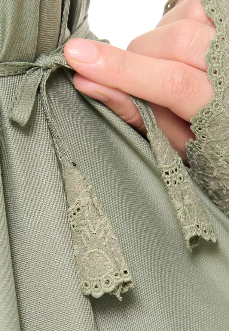 Siti Khadijah telekung Signature Amiely in Ash Green