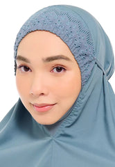 Siti Khadijah telekung Signature Camellia in Ash Blue