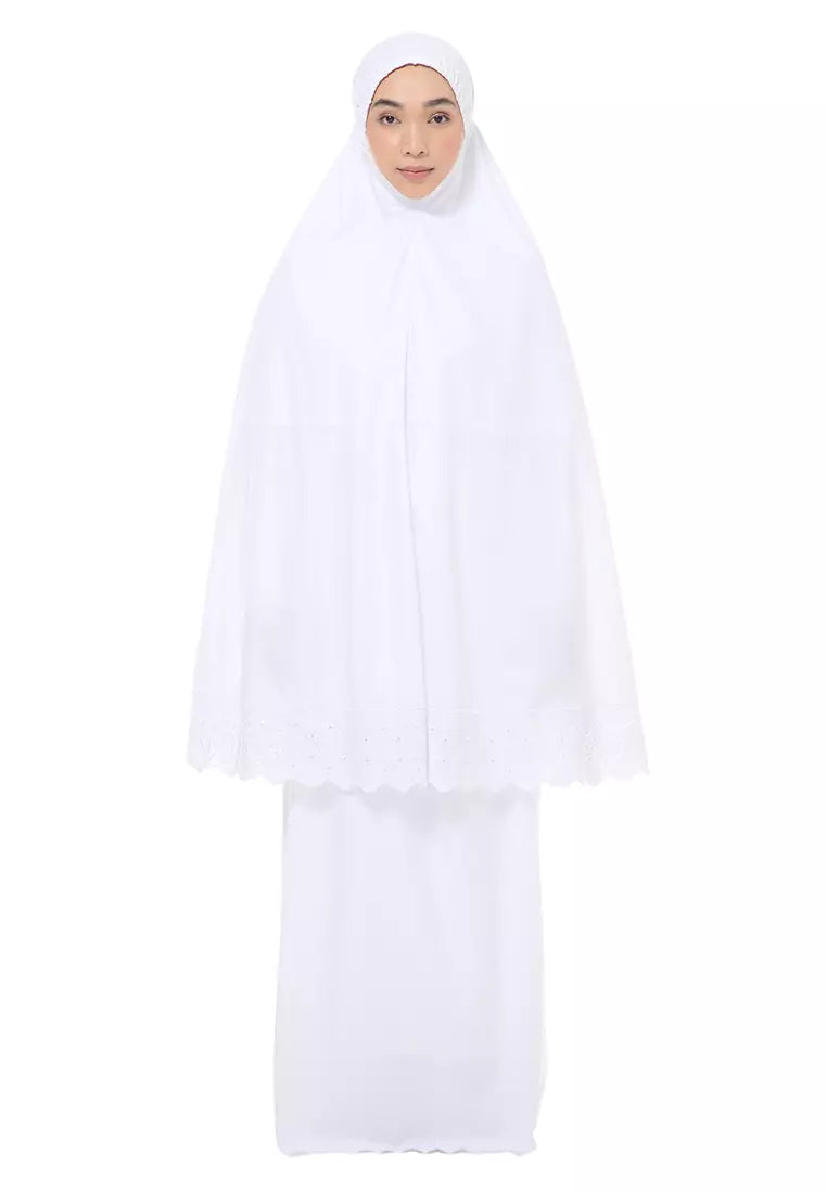 Siti Khadijah Telekung Signature Lunara in White