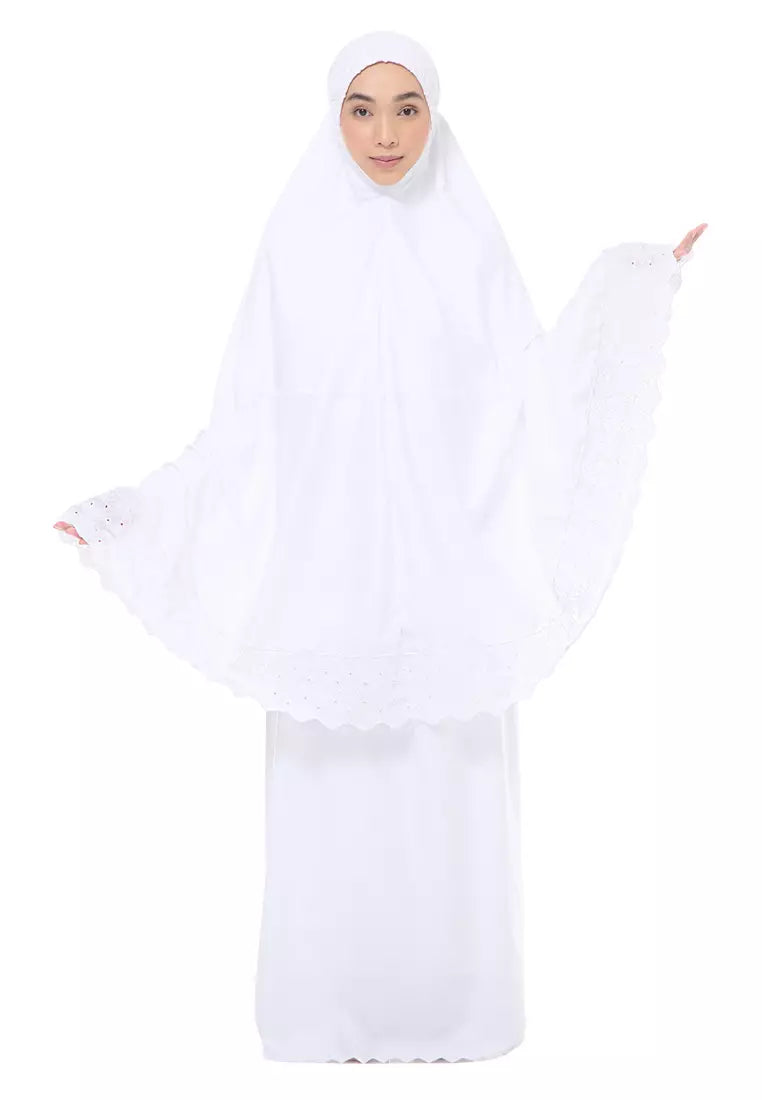 Siti Khadijah Telekung Signature Lunara in White