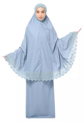 Siti Khadijah Telekung Signature Lunara in Pewter Blue