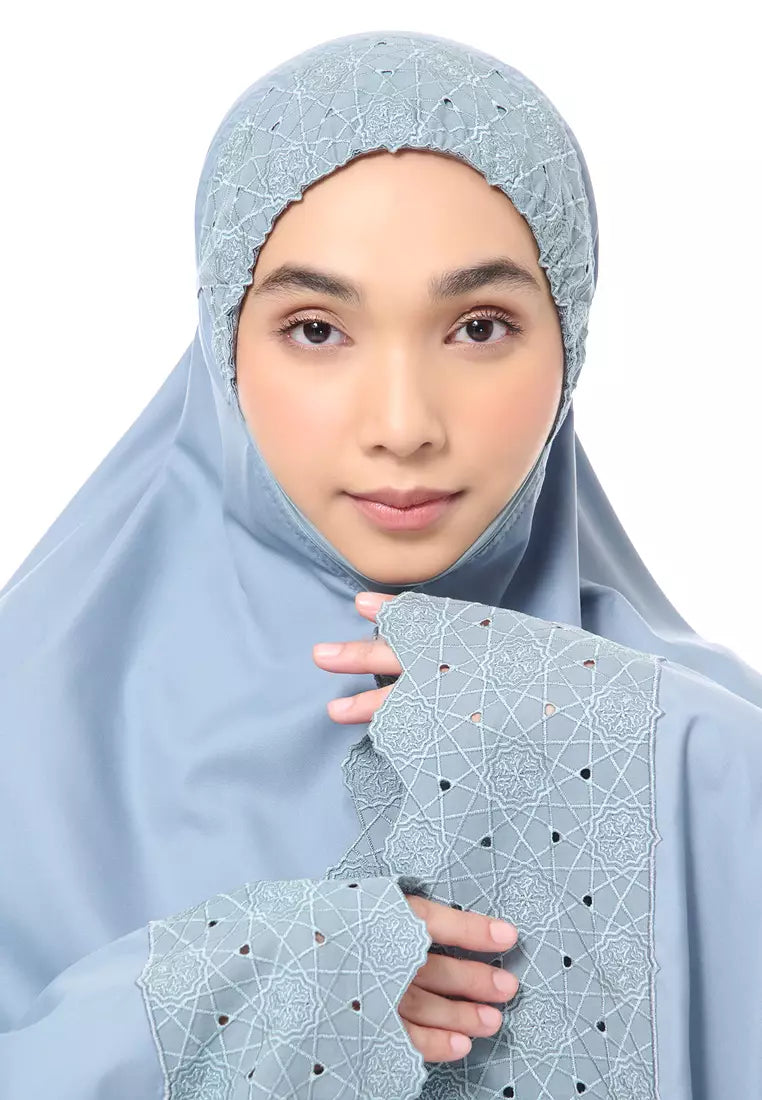 Siti Khadijah Telekung Signature Lunara in Pewter Blue