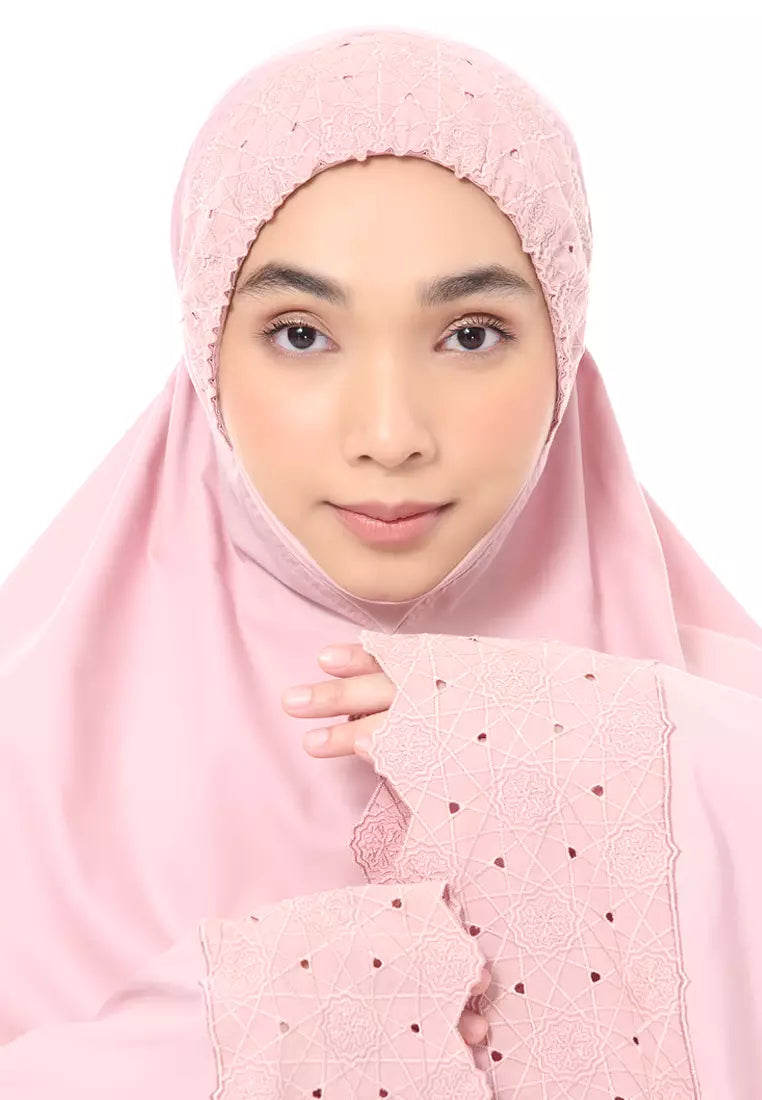 Siti Khadijah Telekung Signature Lunara in Blush Pink