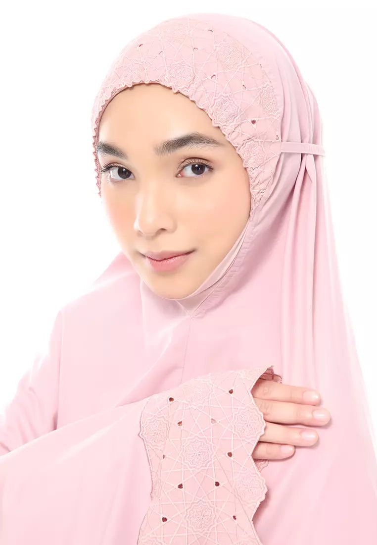 Siti Khadijah Telekung Signature Lunara in Blush Pink